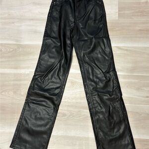 Zara Black Faux Leather Pants